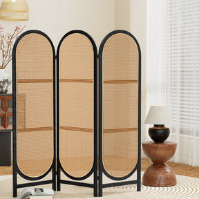 Artiss 3 Panel Room Divider - Rattan Brown