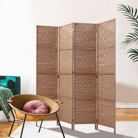 Artiss 4-Panel Woven Room Divider Screen
