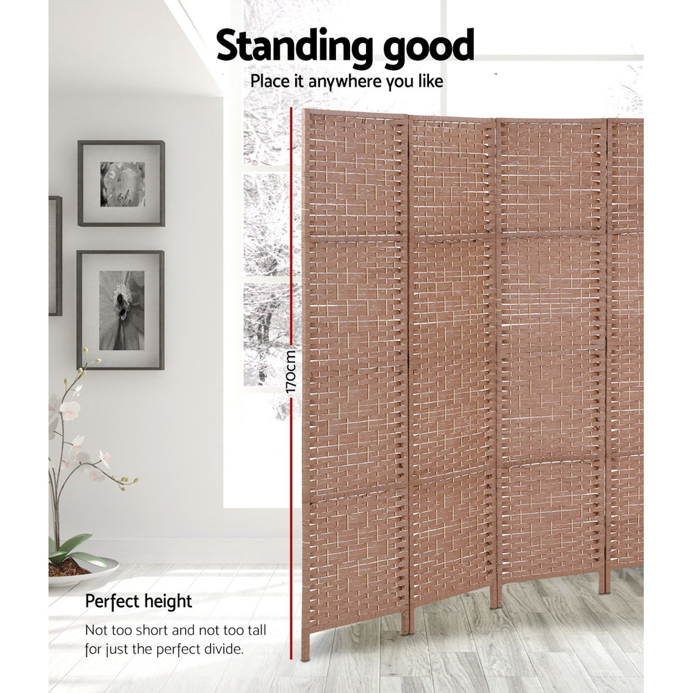 Artiss 4-Panel Woven Room Divider Screen