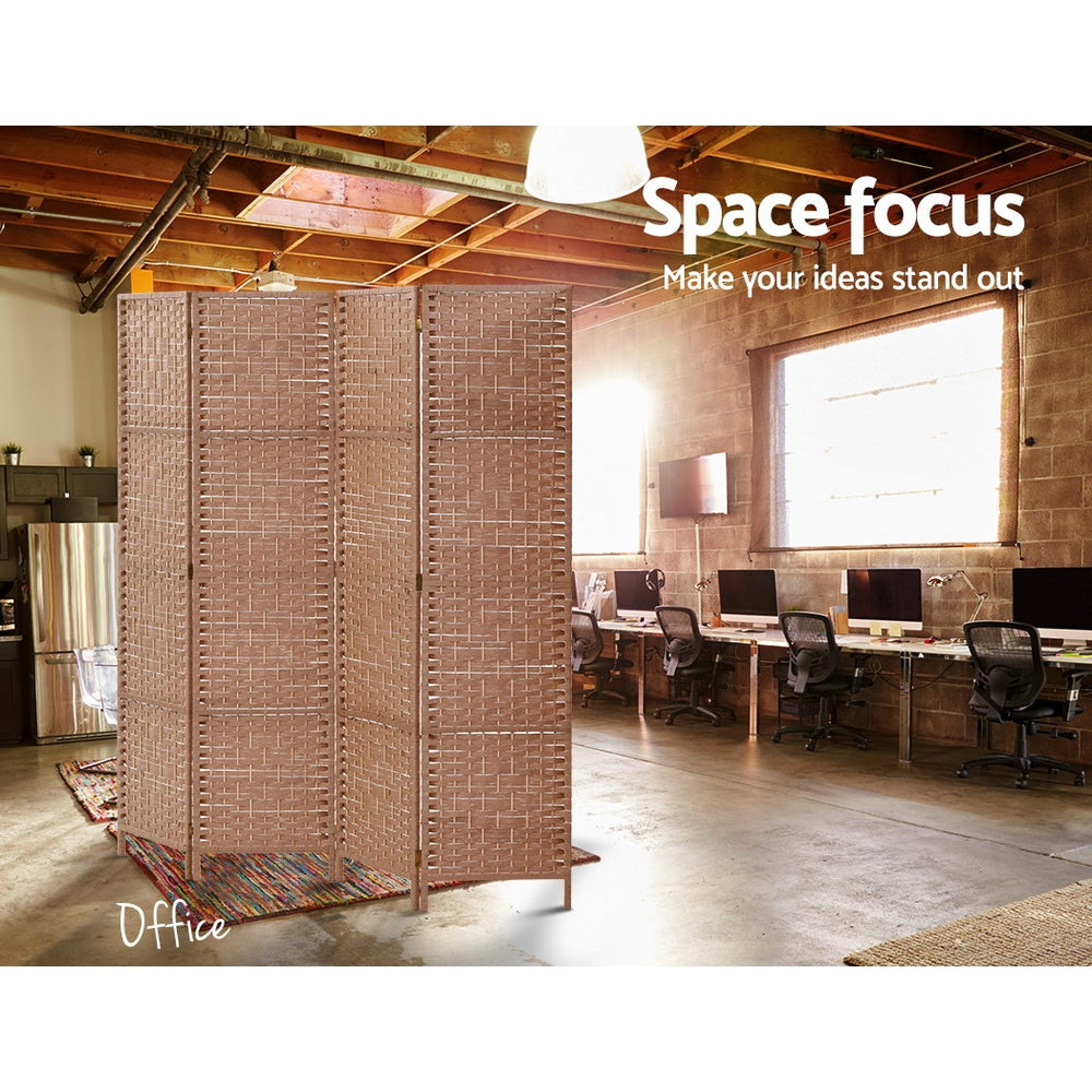 Artiss 4-Panel Woven Room Divider Screen