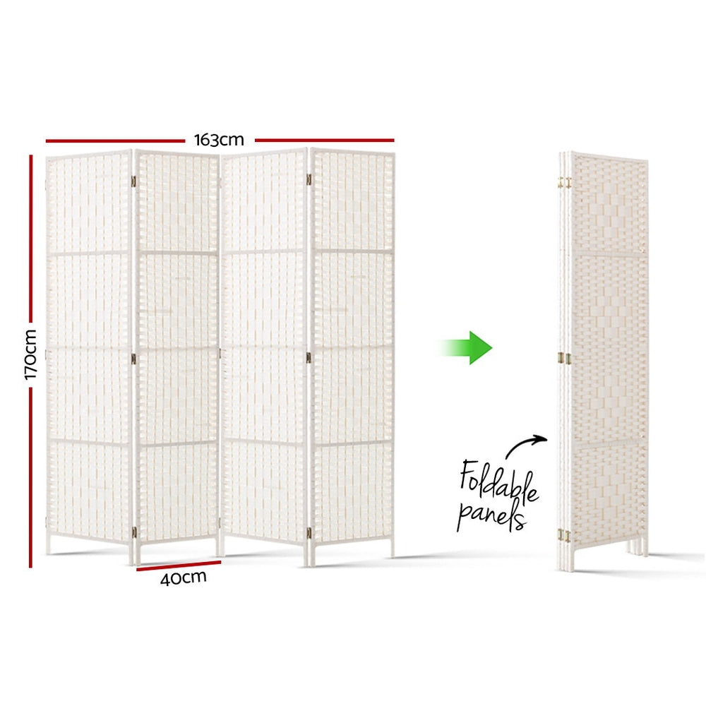 Artiss 4-Panel Woven Room Divider Screen