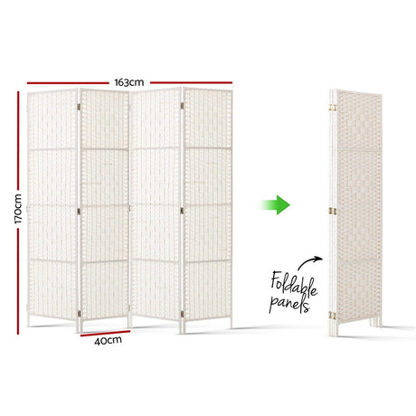 Artiss 4-Panel Woven Room Divider Screen