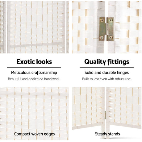Artiss 4-Panel Woven Room Divider Screen