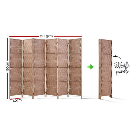 Artiss 6-Panel Woven Privacy Room Divider