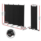 Artiss 4-Panel Room Divider Screen - Black