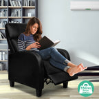 Artiss Black PU Leather Reclining Armchair with Adjustable Positions