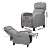 Artiss Grey Fabric Reclining Armchair for Ultimate Comfort and Style