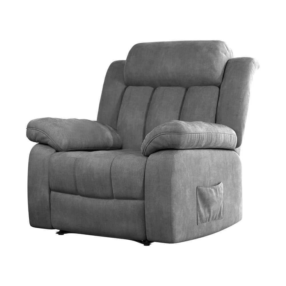 Artiss Electric Massage Recliner Chair - Grey Velvet