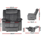 Artiss Electric Massage Recliner Chair - Grey Velvet
