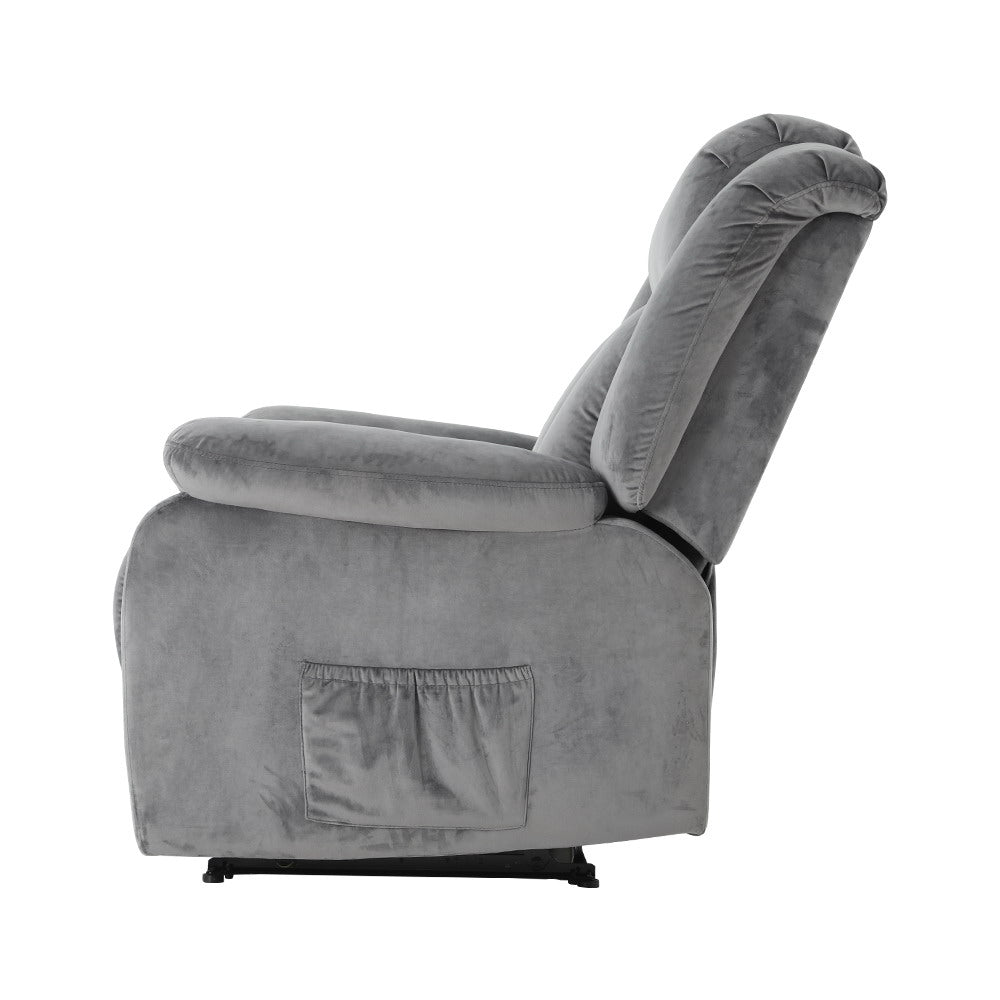 Artiss Electric Massage Recliner Chair - Grey Velvet