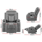 Artiss Electric Massage Recliner Chair - Grey