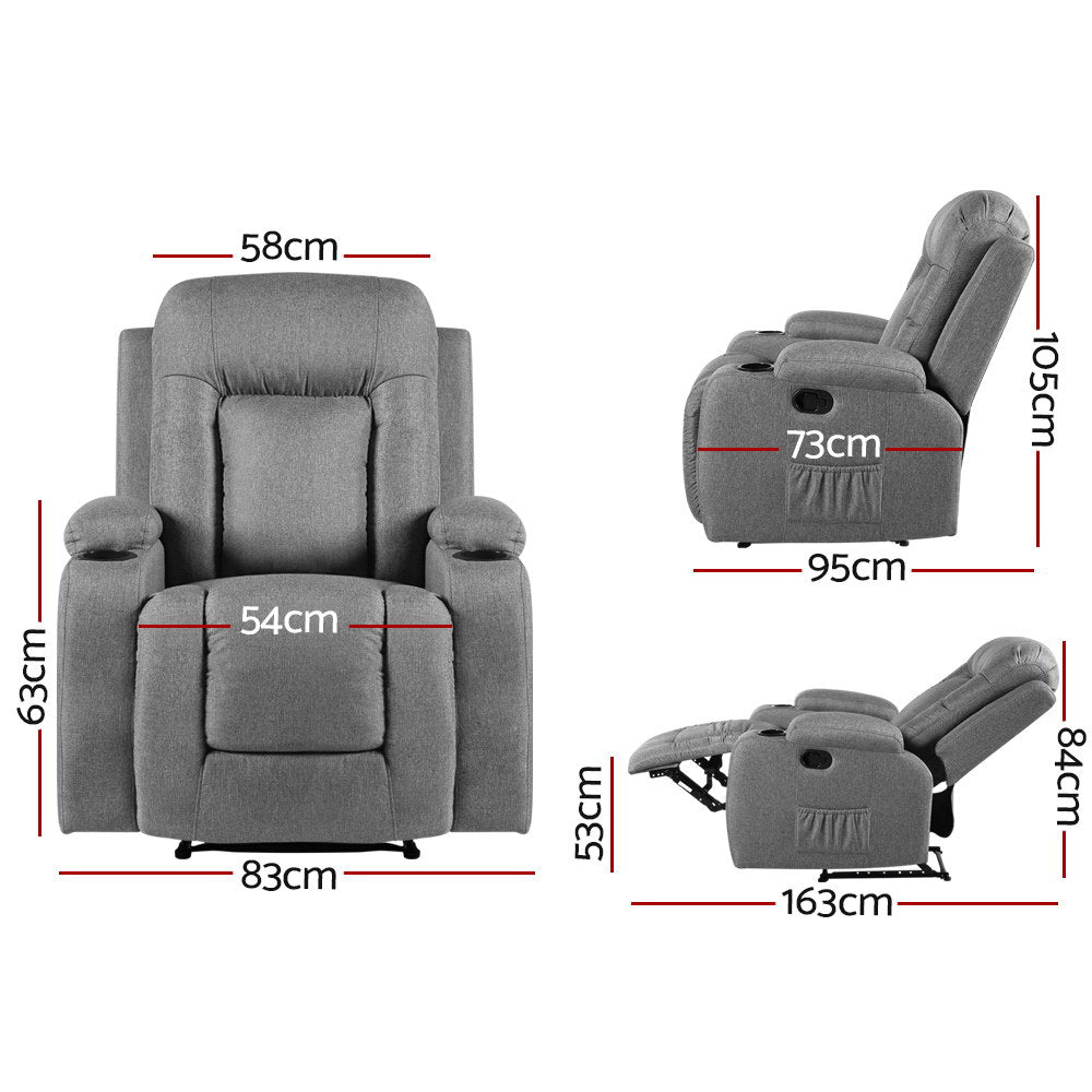 Artiss Electric Massage Recliner Chair - Grey