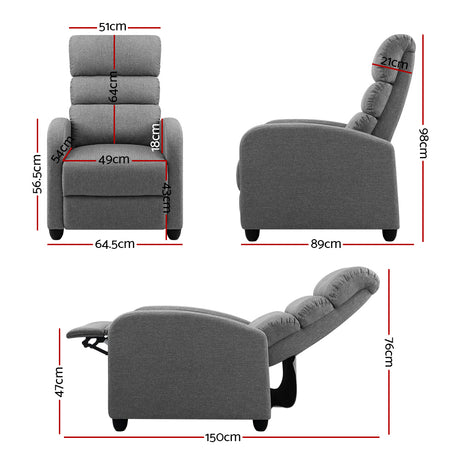 Artiss Bolivia Premium Recliner Armchair for Luxurious Comfort
