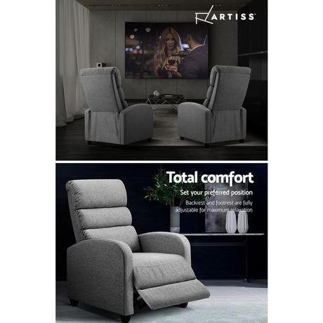 Artiss Bolivia Premium Recliner Armchair for Luxurious Comfort