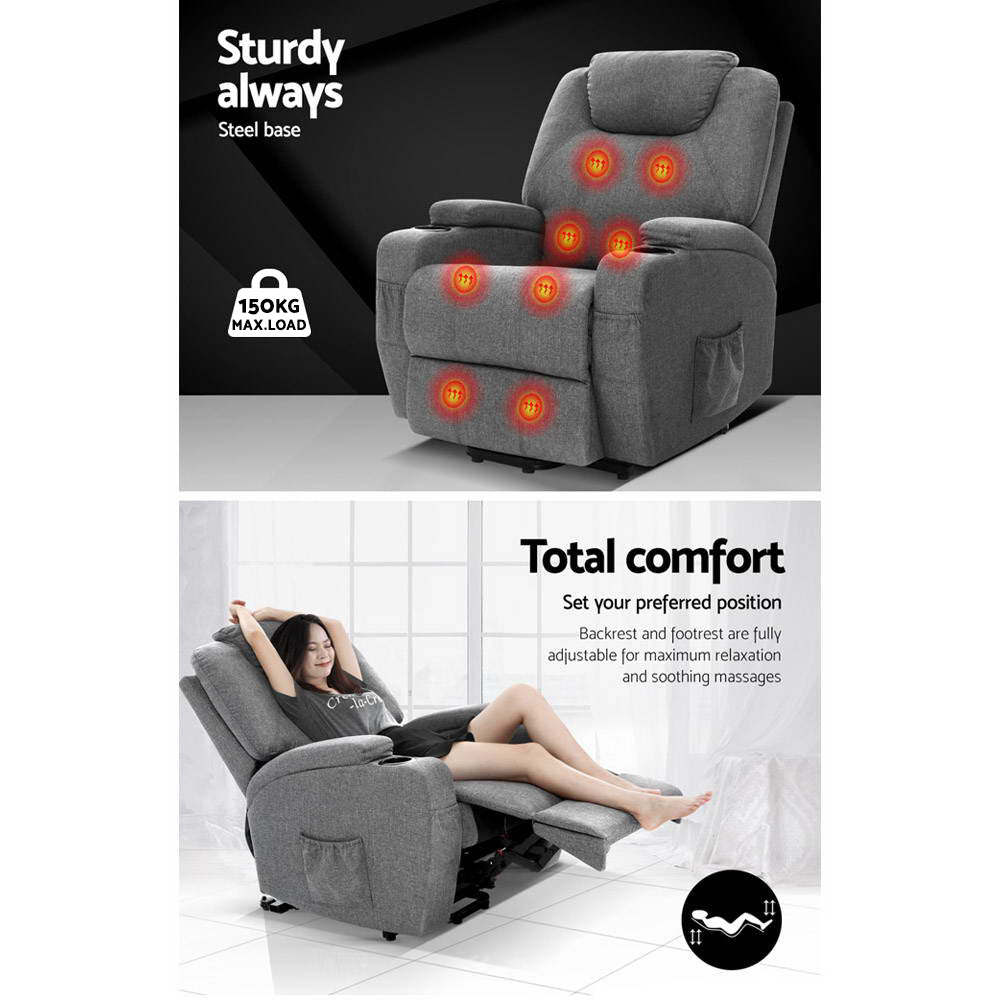 Artiss Lift Assist Heated Massage Recliner