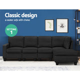 Artiss Dark Grey 5-Seater Modular Sofa Set