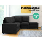 Artiss Dark Grey 5-Seater Modular Sofa Set