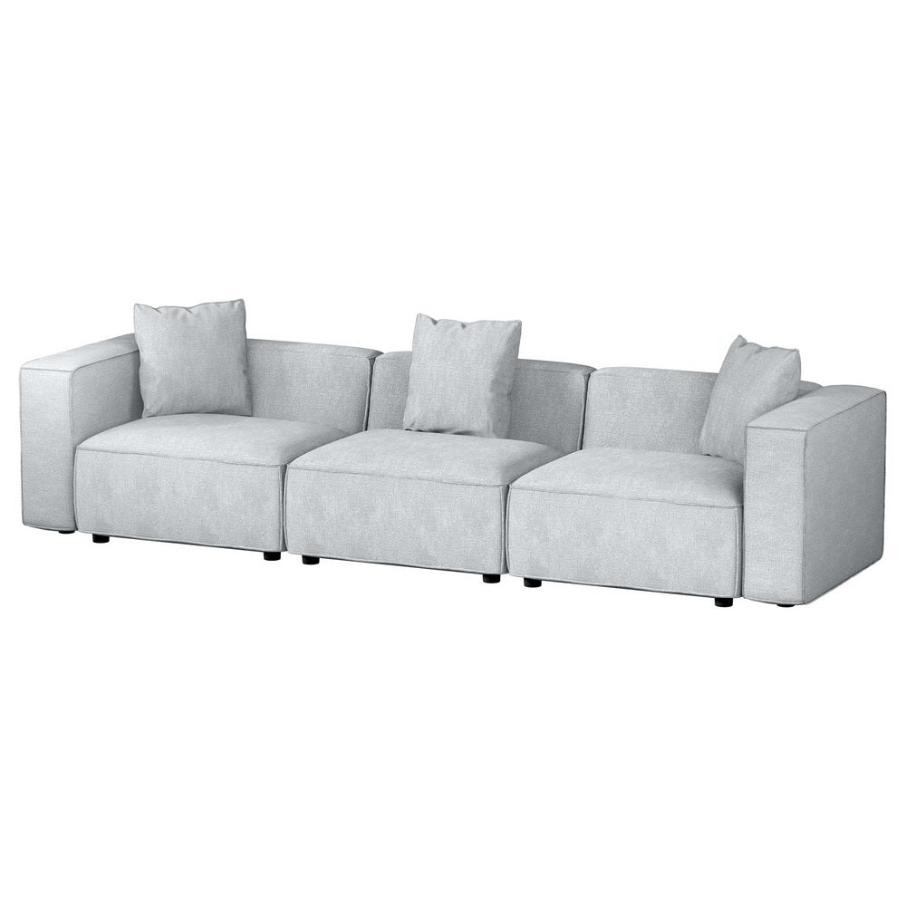 Artiss Grey 3-Seater Modular Sofa Chaise