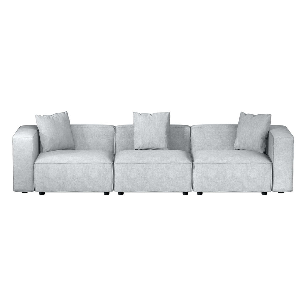 Artiss Grey 3-Seater Modular Sofa Chaise