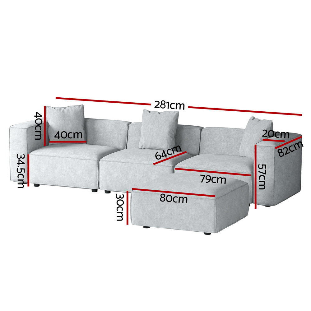 Artiss Modern Modular 4-Seater Sofa Set
