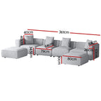 Artiss 6-Seater Modular Sofa Chaise Set