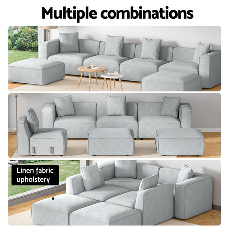 Artiss 6-Seater Modular Sofa Chaise Set