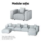 Artiss Modular Grey 1-Seater Sofa Chaise