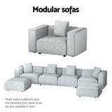 Artiss Modular Grey 1-Seater Sofa Chaise