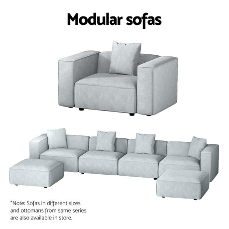 Artiss Modular Grey 1-Seater Sofa Chaise