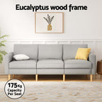 Artiss 3 Seater Grey Linen Sofa