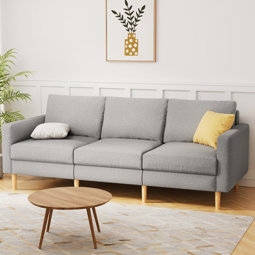 Artiss 3 Seater Grey Linen Sofa