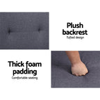 Artiss Dark Grey Fabric Sofa Bed 175CM