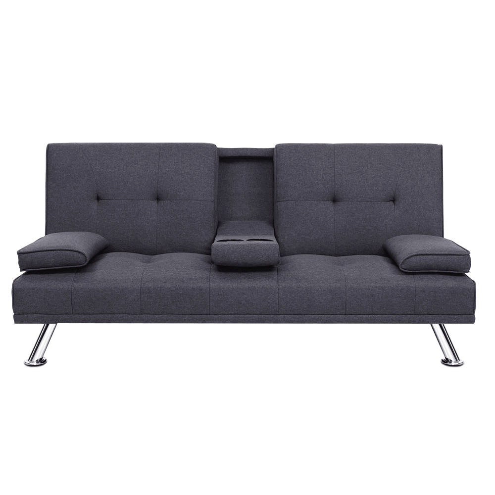 Artiss Dark Grey Fabric Sofa Bed 175CM