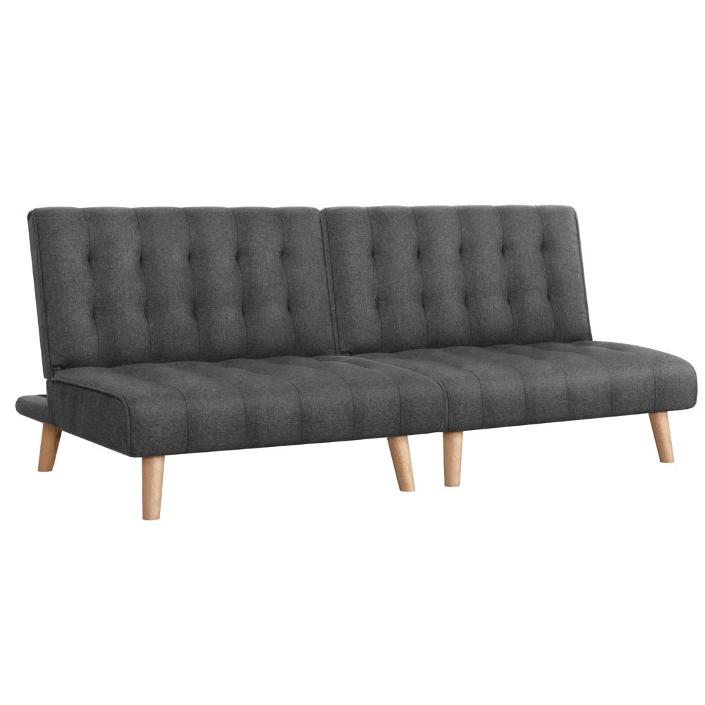Artiss Grey Fabric Single Seater Sofa Bed