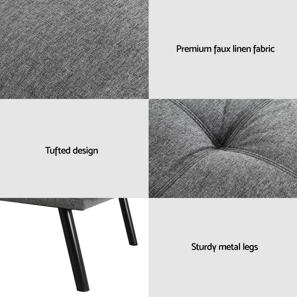 Artiss 3-Seater Convertible Sofa Bed