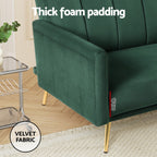 Artiss 3-Seater Velvet Sofa Bed