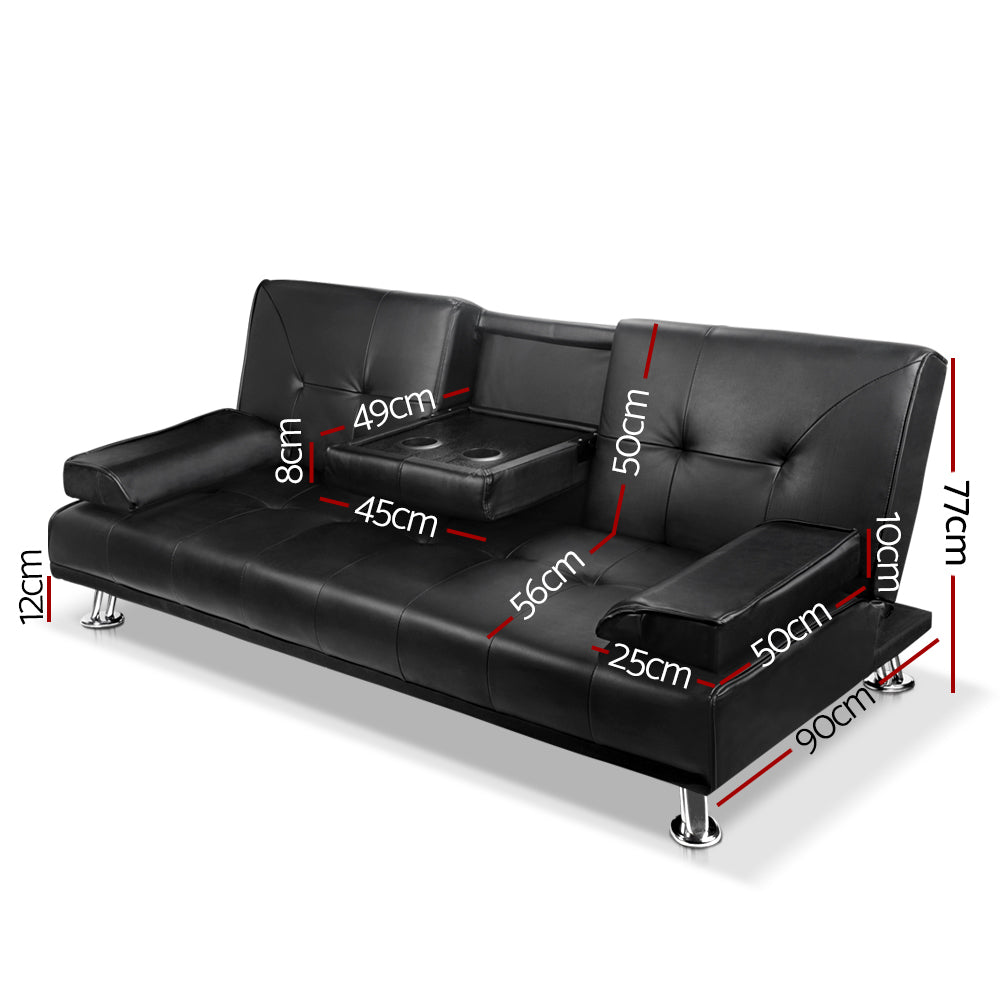 Artiss Luxurious 3-Seater Convertible Sofa Bed