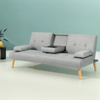 Artiss 188CM Grey Faux Linen Sofa Bed