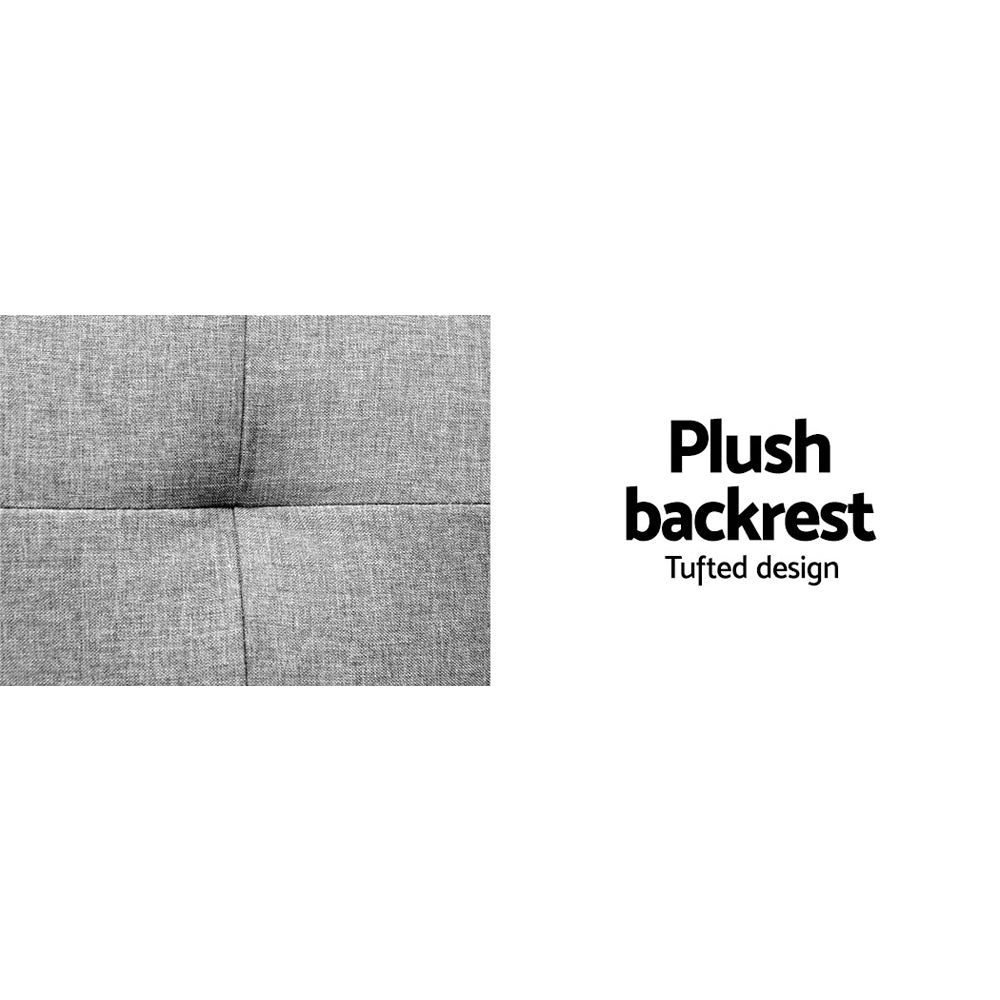 Artiss 188CM Grey Faux Linen Sofa Bed