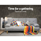 Artiss 188CM Grey Faux Linen Sofa Bed