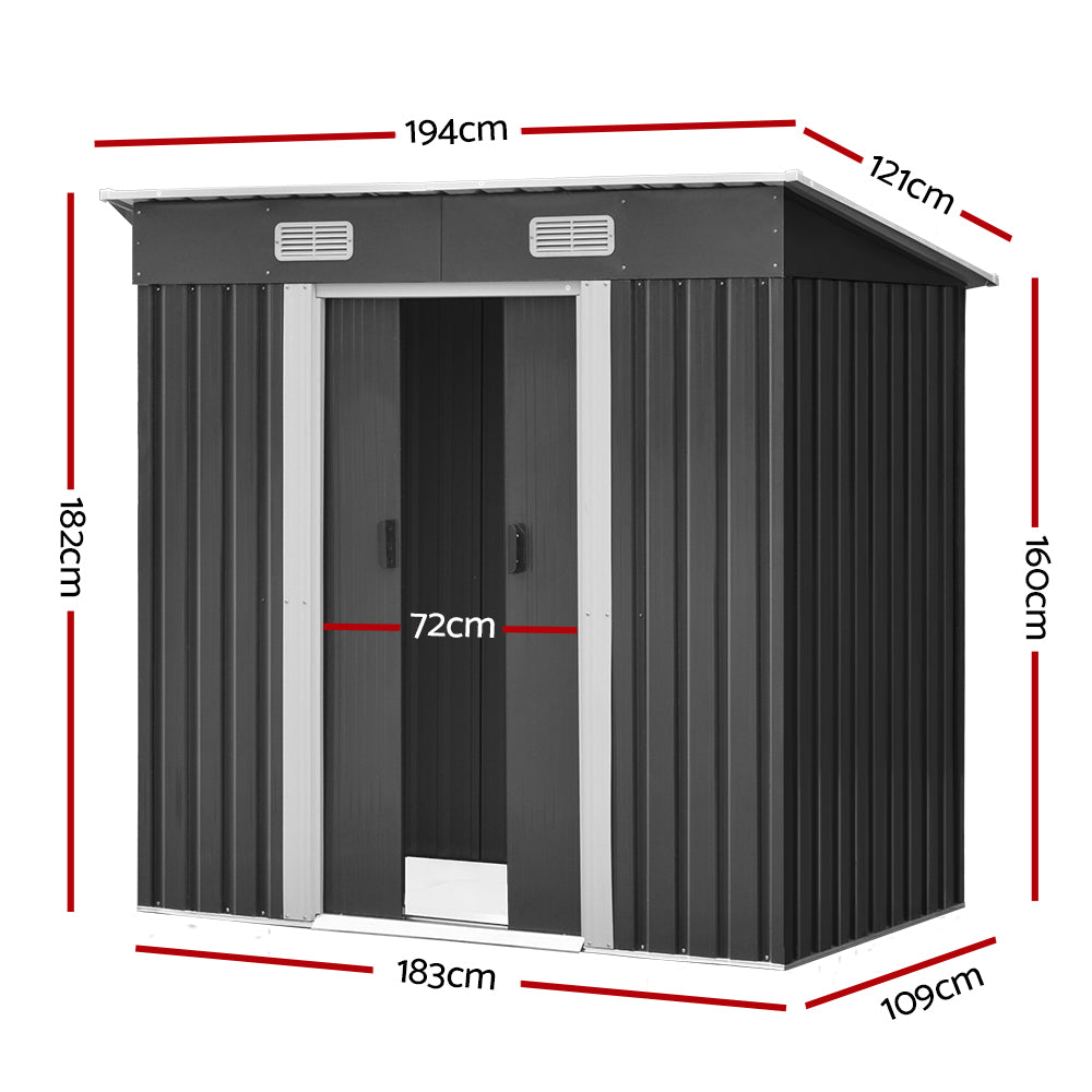 Giantz Metal Garden Shed - 1.94x1.21M Outdoor Storage