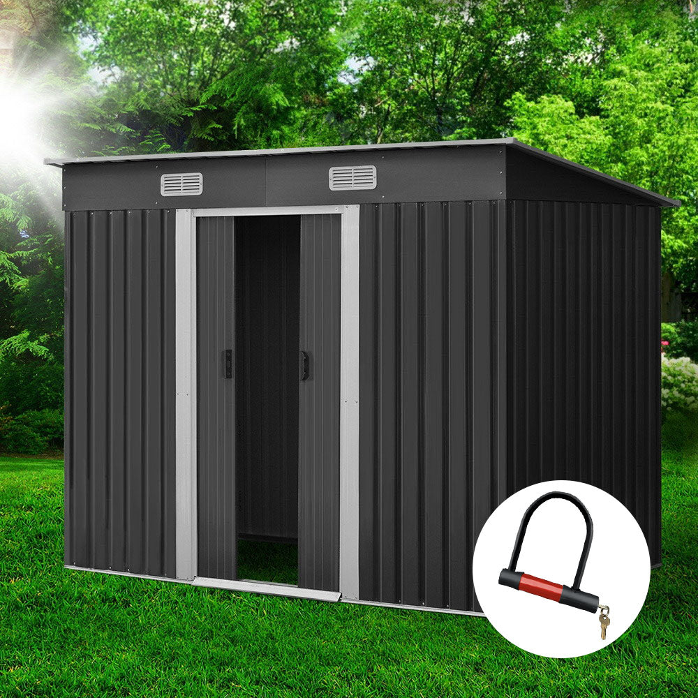 Giantz 2.38x1.31M Metal Garden Shed