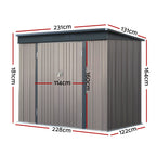 Giantz 2.31x1.31M Metal Garden Shed