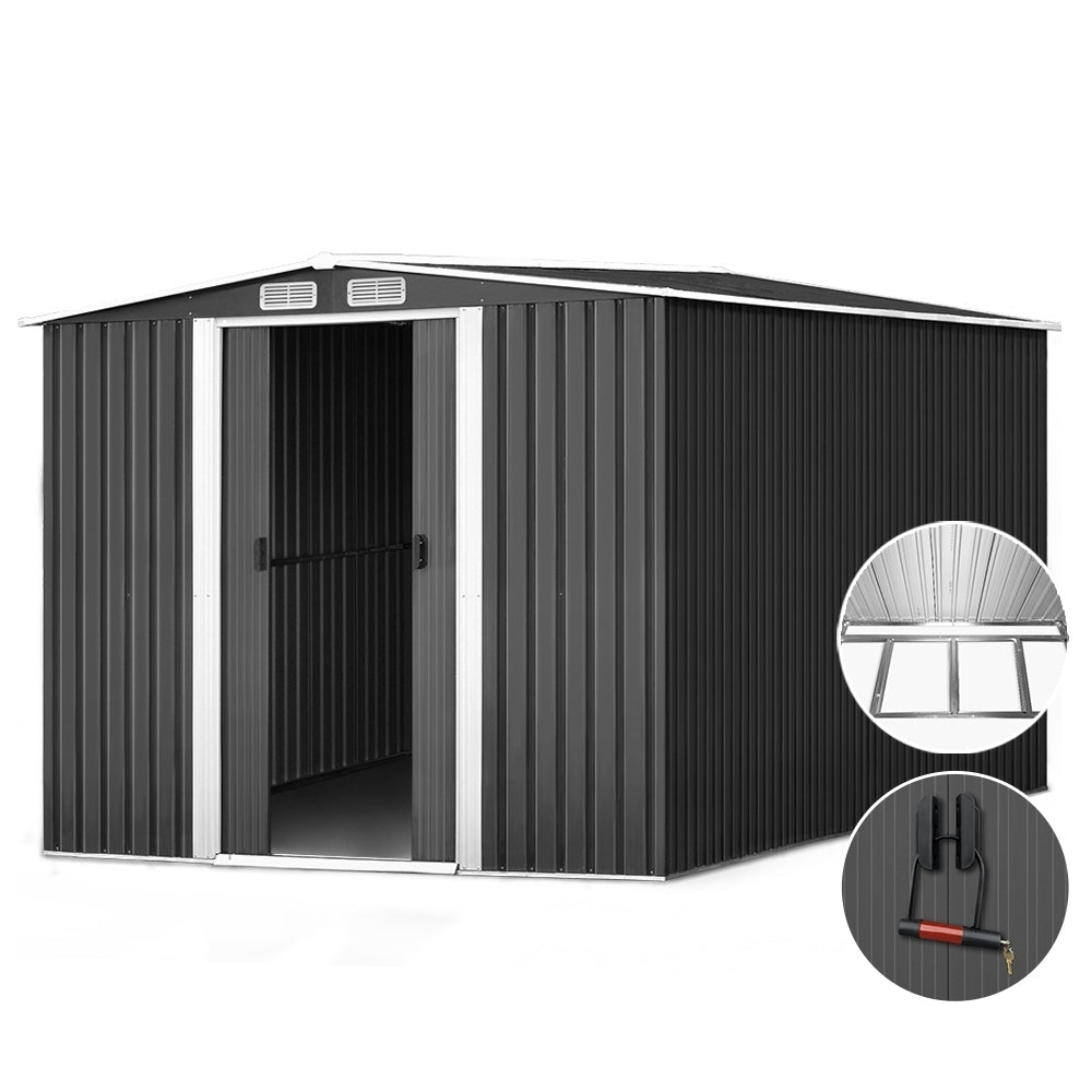 Giantz 2.58x3.14M Metal Garden Shed