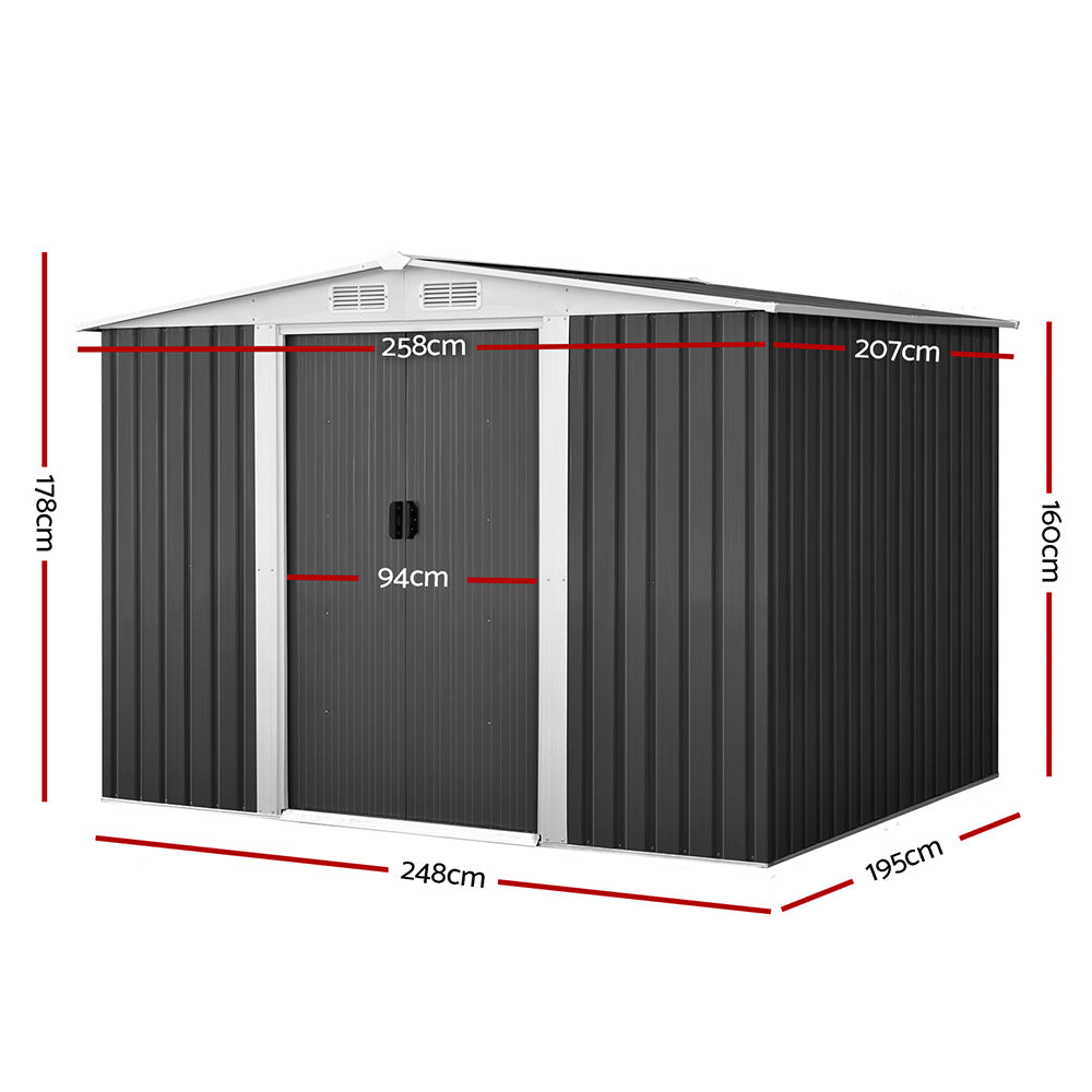 Giantz Metal Garden Shed 2.58x2.07M