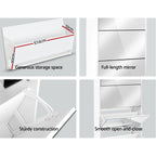 Elegant White Shoe Rack with Mirror