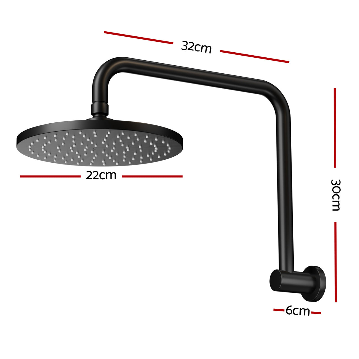 High-Pressure 9'' Rain Shower Head in Matte Black