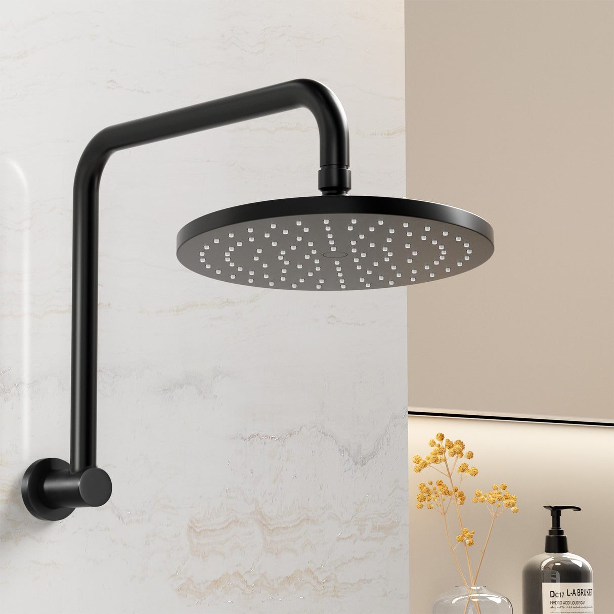High-Pressure 9'' Rain Shower Head in Matte Black