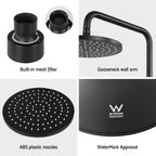 High-Pressure 9'' Rain Shower Head in Matte Black