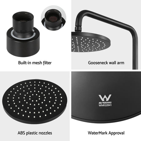 High-Pressure 9'' Rain Shower Head in Matte Black